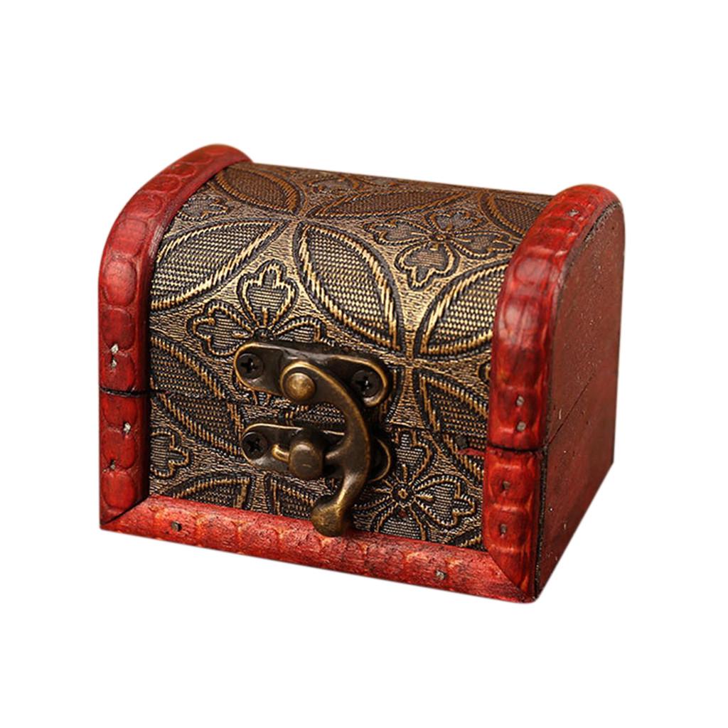 Шкатулка для драгоценностей, винтажная деревянная шкатулка ручной работы с мини-металлическим замком для хранения драгоценностей, жемчужин