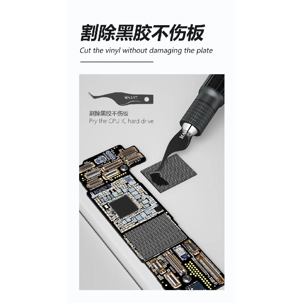 MaAnt Mobile Phone Repair Black CPU NAND Glue Removal Blade Chip Scraper Pry Knife Motherboard Chip Shovel Carving Tools