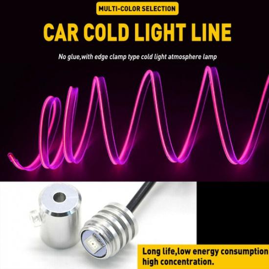 4in1 Car 6M LED Interior RGB Fiber Neon Optic EL Wire Strip Light Atmosphere APP