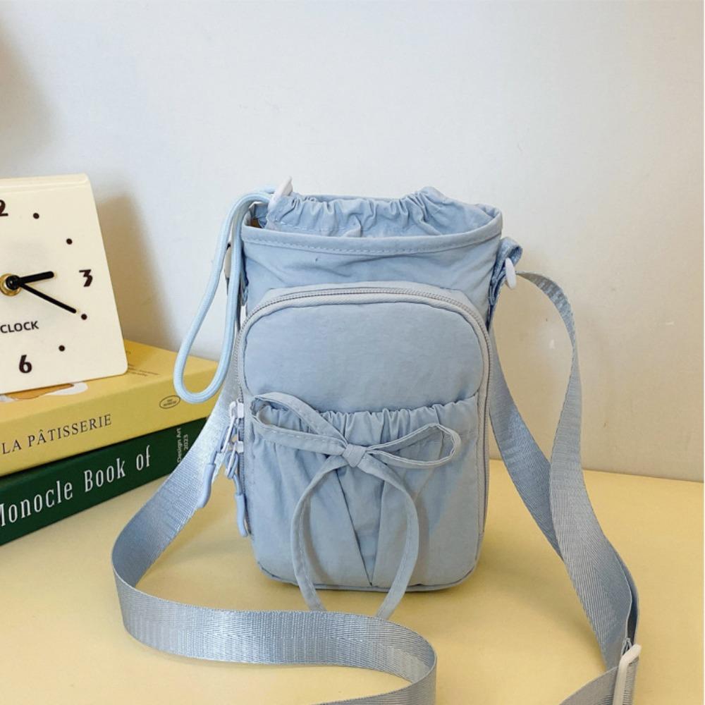 Large Capacity Water Bottle Sling Bag Bowknot Crossbody Sports Bottle Bag Gym Bottle Bag Travel