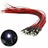 20-Pack of 2mm White Chip LEDs with Wiring and Resistors for Diorama Lighting, Model Trains, Railways, Buildings, and More