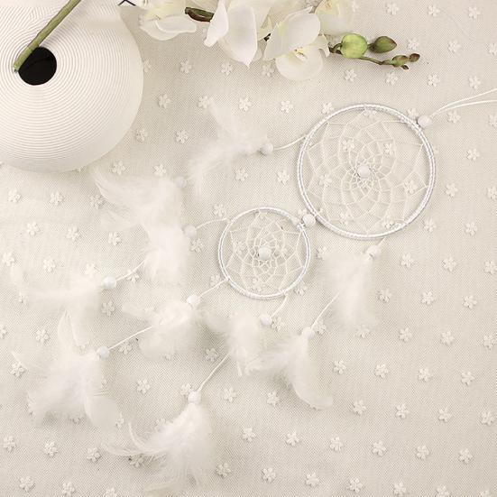 Double Circle Feather Craft Dream Catcher Wind Chime Home Wedding Decor Ornament