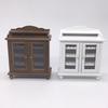 1:12 Dollhouse Miniatures Living Room Furniture Wooden Wine Cabinet Walnut Classic Toys Pretend Play Simulation Furniture Toys