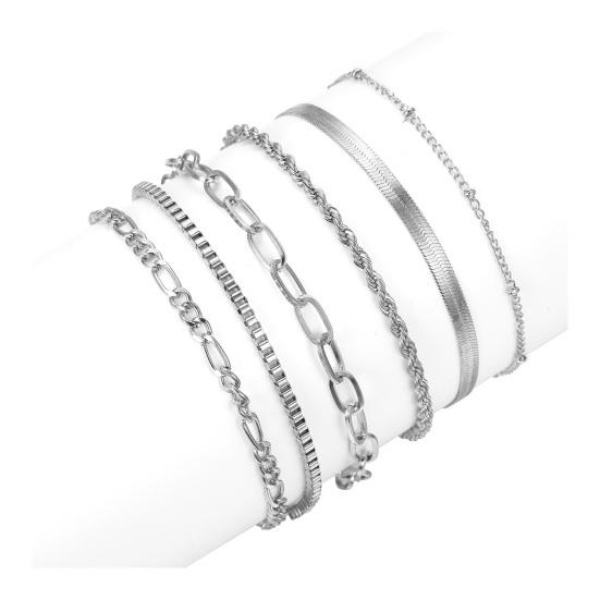 6 шт./компл. женский браслет регулируемой длины с полой цепочкой, полированный витой зажим для лобстера