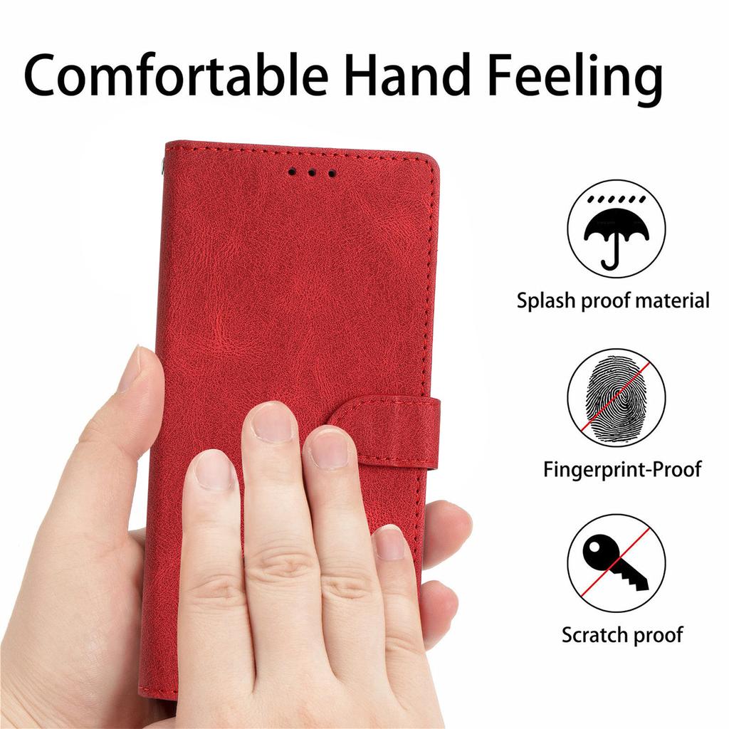 For Samsung Galaxy S24 FE Leather Case Solid Color Phone Wallet Cover