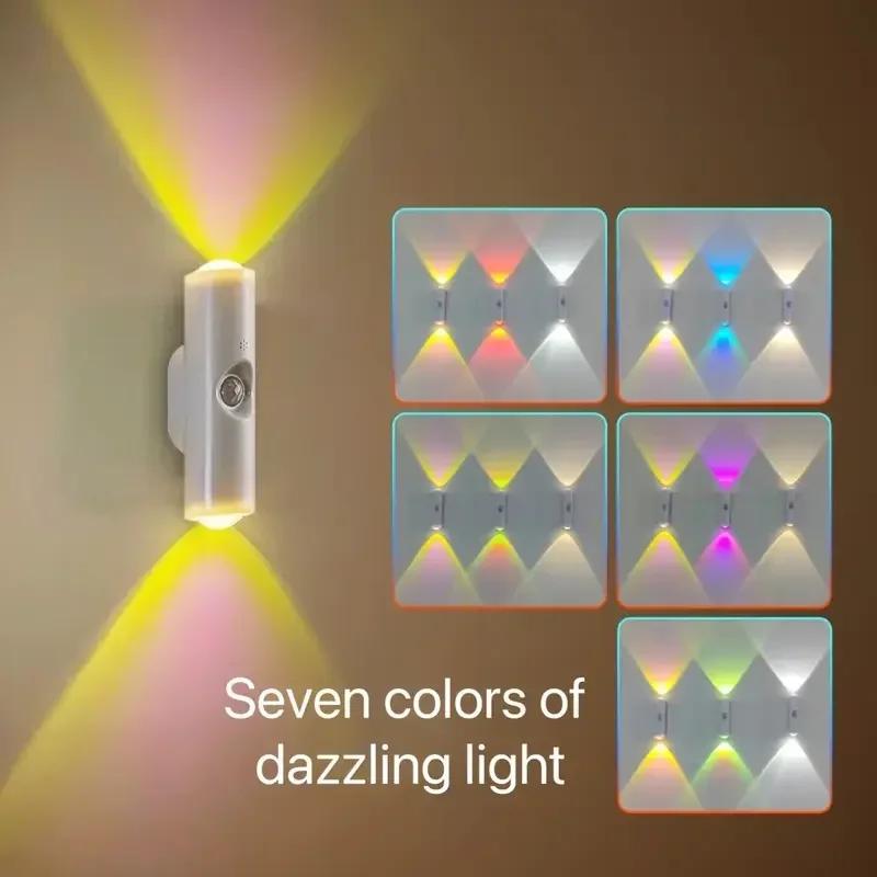 1/2/4/6 шт. Настенный индукционный светильник Светодиодный умный светильник Перезаряжаемый через USB Диммируемый ночник для спальни Внутренний для гостиной