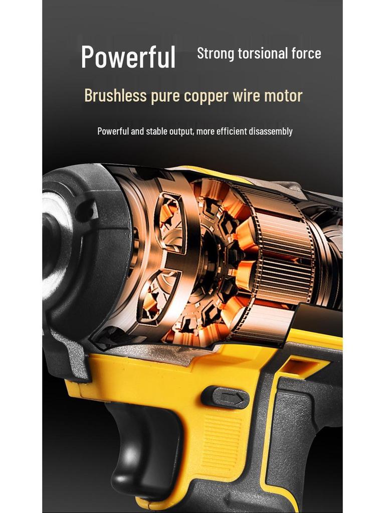 Бесщеточный электрический ударный гайковерт с высоким крутящим моментом и литиевой батареей для авторемонта