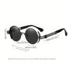 Fashion Round Hip Hop Steampunk Sunglasses Men's Metal Outdoor Sports Driving Sunshade Non-polarized Glasses