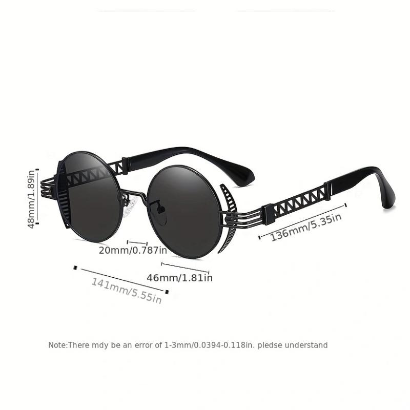 Fashion Round Hip Hop Steampunk Sunglasses Men's Metal Outdoor Sports Driving Sunshade Non-polarized Glasses