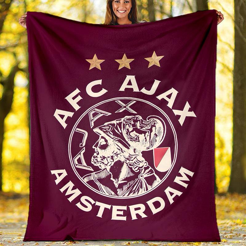 1pc Ajax FC Theme Blanket - Digital Print, Polyester, Cozy for All Seasons, Perfect for Outdoor, and Travel