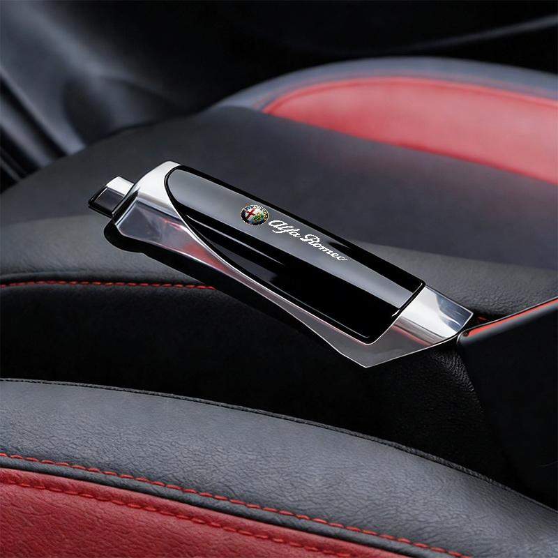 LMET5 ABS Car Interior Handbrake Grip Protector Cover For Alfa Romeo giulia stelvio giulietta 159 147156 166 Accessories key Cover