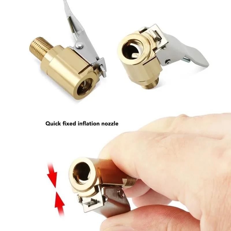 1/2/4pcs Car Tire Air Chuck Inflator Pump Valve Connector Clip-on Adapter Car Brass 6mm 8mm Tyre Wheel Valve For Inflatable Pump Valve Stems 1
