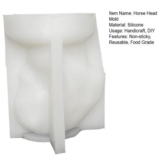 Скульптура головы лошади, силиконовая форма, Нелипкая многоразовая 3D голова лошади, свеча, пластырь, художественное изготовление смолы, сделай сам, форма для мыла, ароматических свечей, принадлежности для рукоделия