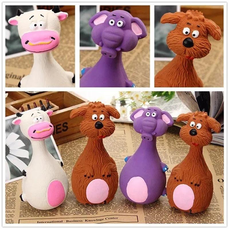 Интерактивная игрушка для собак, безопасная латексная игрушка для жевания собак для агрессивных жевателей, пищащая игрушка в форме животного, игрушки для щенков, зубная щетка для собак