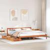 VidaXL Bed Frame with Drawers Wax Brown 200x200cm Solid Pine Wood, Slatted Base, Double Bed Frame, Wooden Bed Frame 3301497