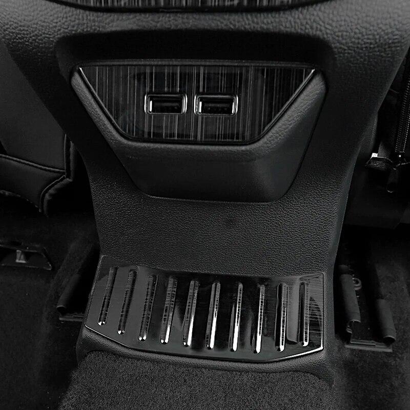 Для Volkswagen T-Roc T ROC 2017 2018 аксессуары внутренний подлокотник заднее вентиляционное отверстие крышка из нержавеющей стали накладка розетка переменного тока панель