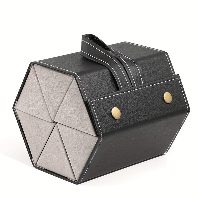 A Portable Folding Glasses Case with 5 Slots, Imitation Leather Travel Sunglasses Storage Case with Snap Closure