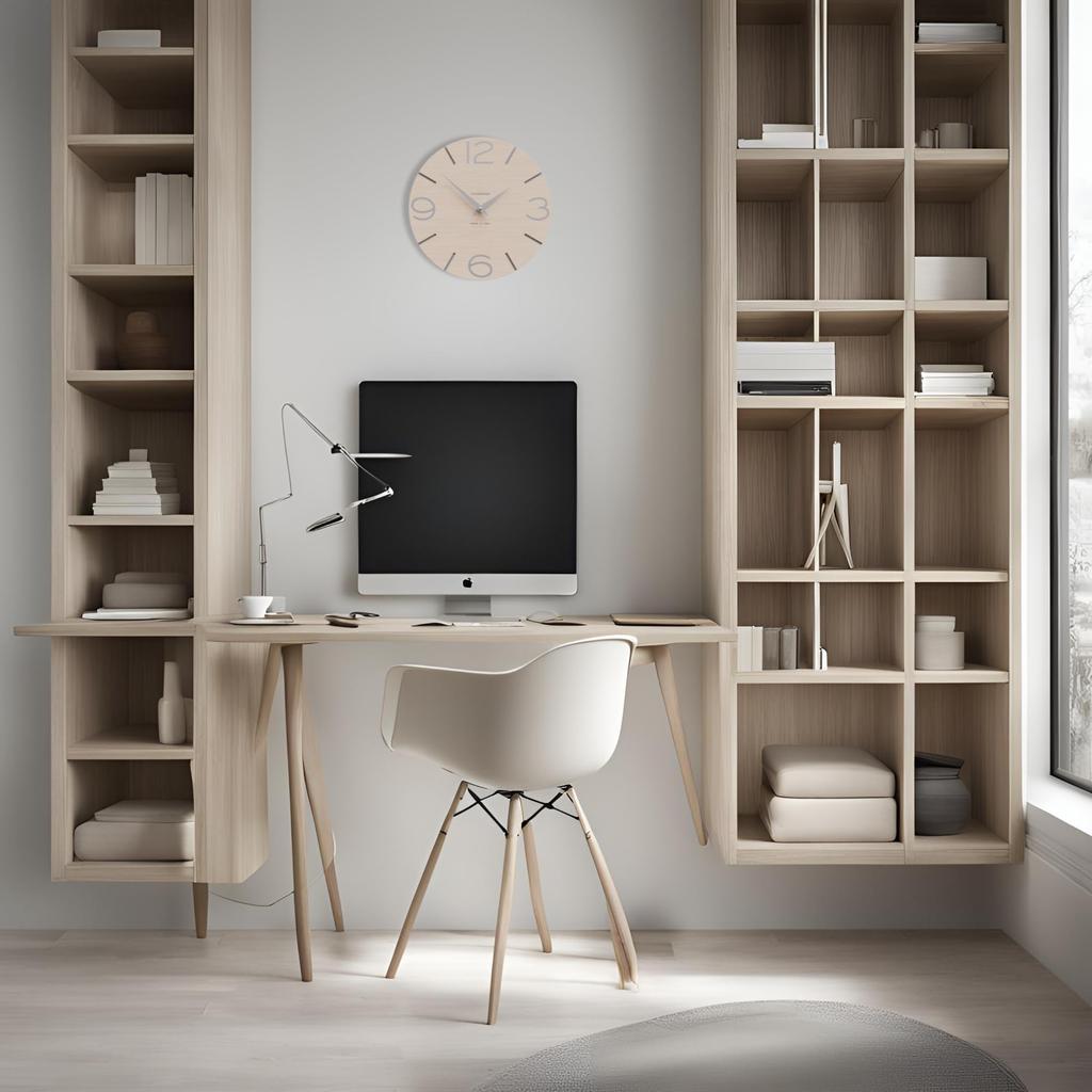 Настенные часы CalleaDesign SMILE из беленого дуба