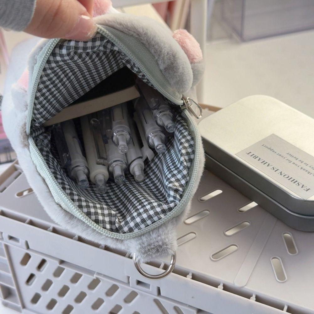 3D Stationery Storage Bag Plush Stationery Case Portable Mole Pencil Case  Middle School Student