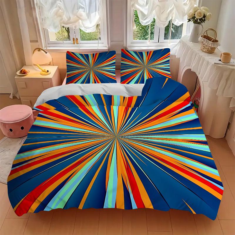 3pc Radiant Colors Cover Set - 1 Quilt Cover + 2 Pillowcases, All Seasons Bedroom Setting, Perfect for Home038