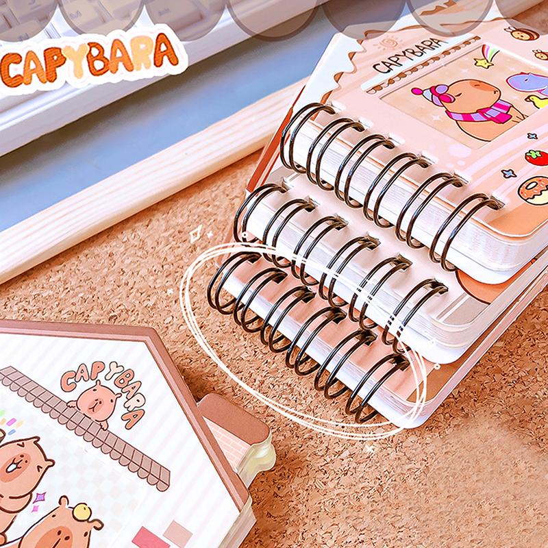 Creative Funny Capybara Hollow Coil Notebook Portable Mini Paper Memo Pad Diary Journal Book Students Stationery School Supplies