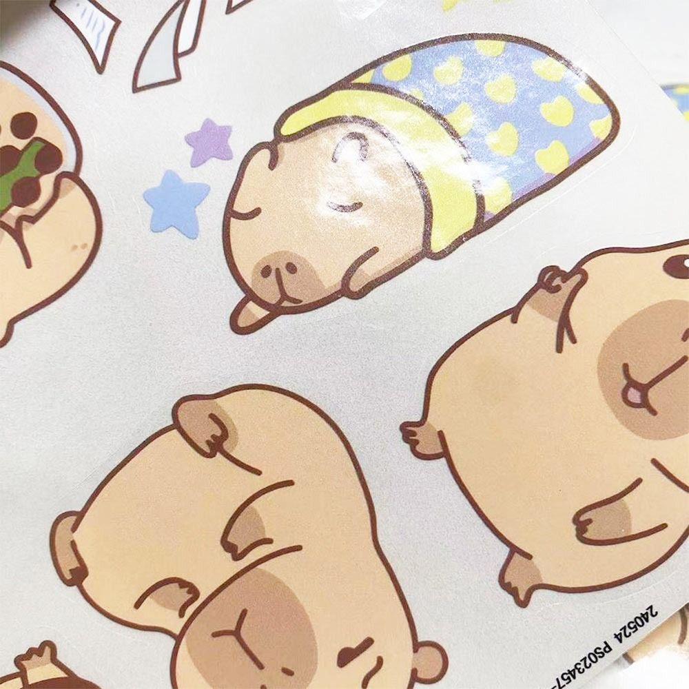 4Pcs/bag Cartoon Capybara Sticker Stationery DIY Decorative Stickers  Children
