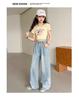 Girls' pants summer thin style children's bright diamond jeans 2026 new stylish big children's good-looking straight leg wide leg pants
