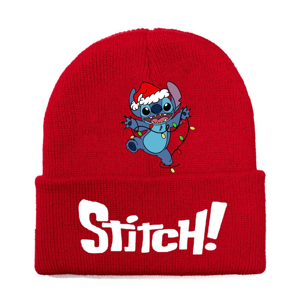 Disney Stitch Knit Beanie Winter Hat With Rolled Brim For Christmas Gifts Adults