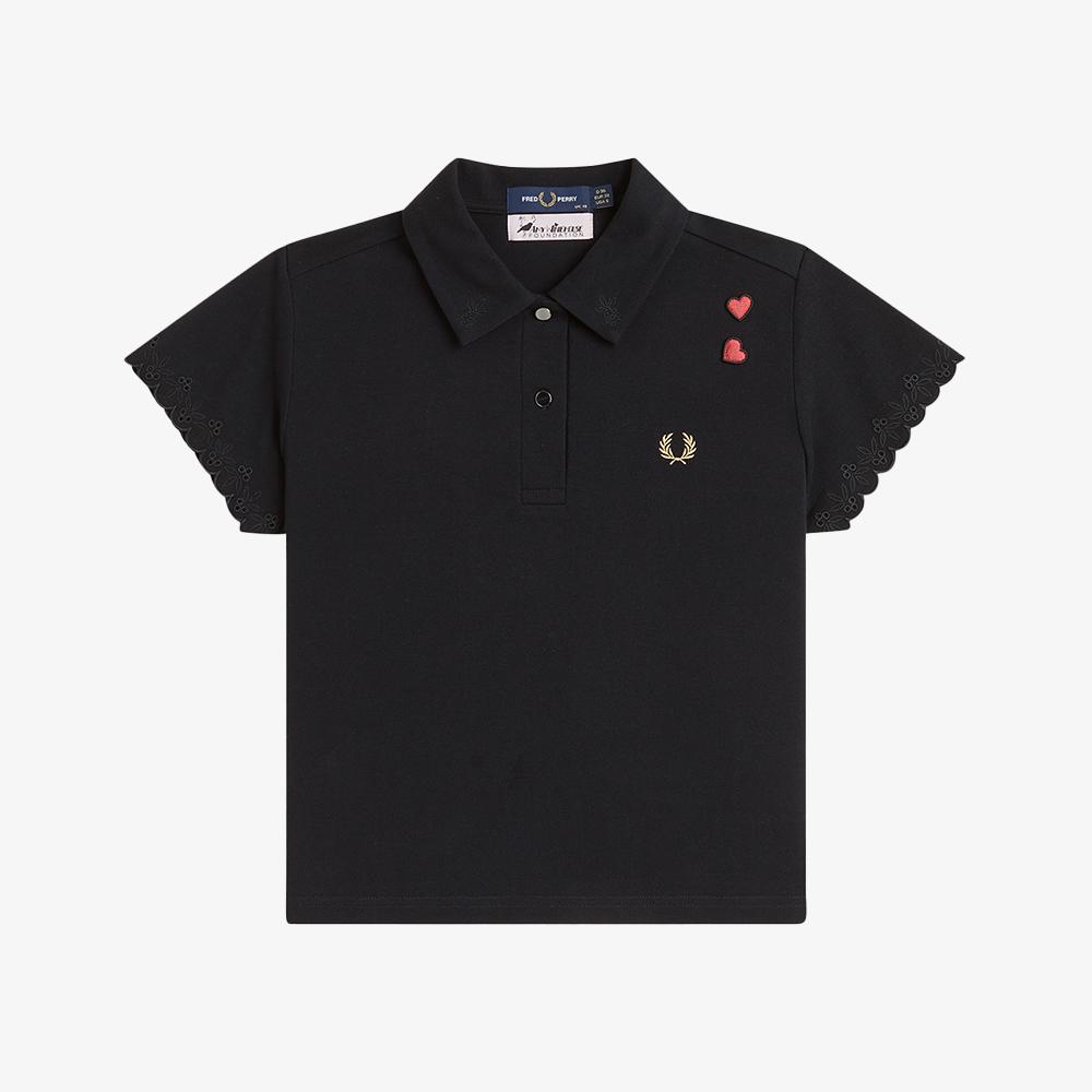 Fred Perry [Эми Уайнхаус] Поло с вышивкой - Черный/Белый Afpf2612137-102