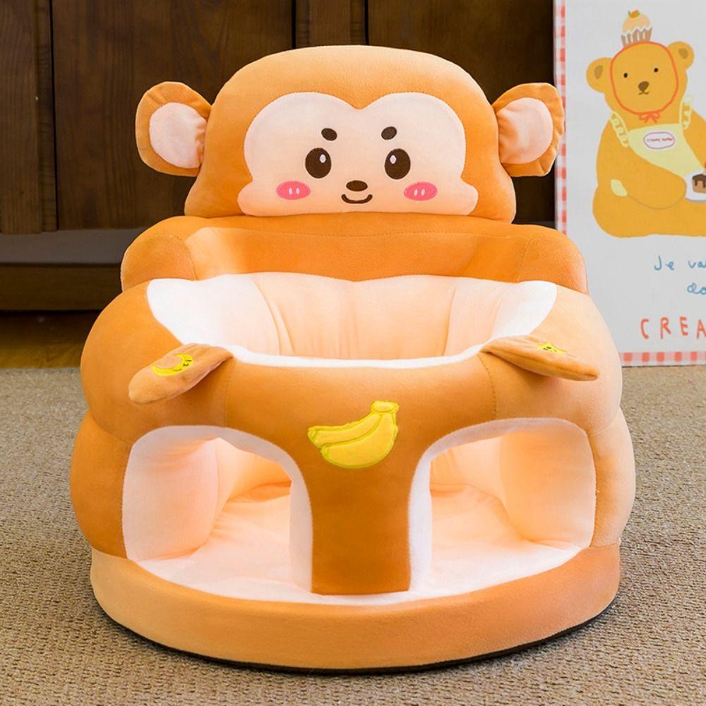 Anti-Fall Infant Sitting Seat Cartoon Style Toddler Seat Cushion Baby Learning Chair 4-12 Months