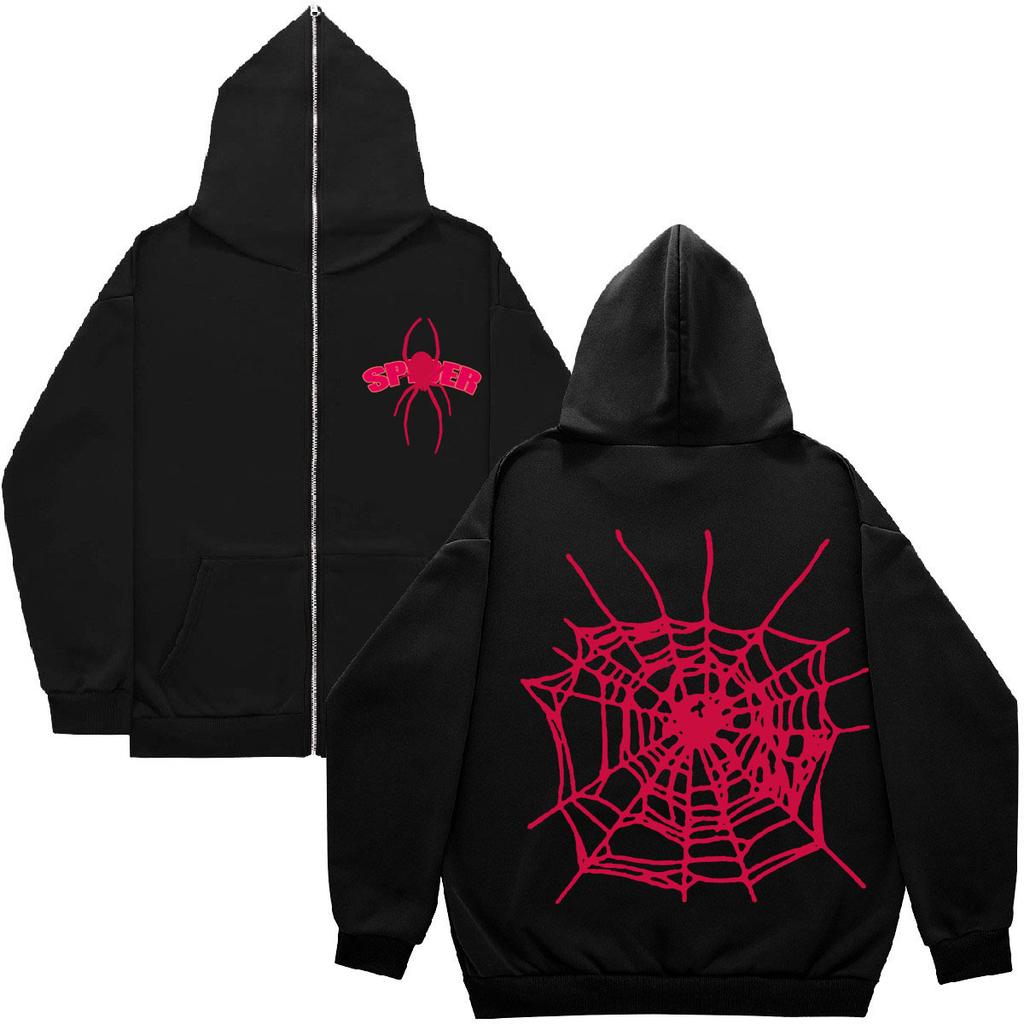 Custom hoodie sweater gothic high street full zip oversized coat men's and women's streetwear y2 coat