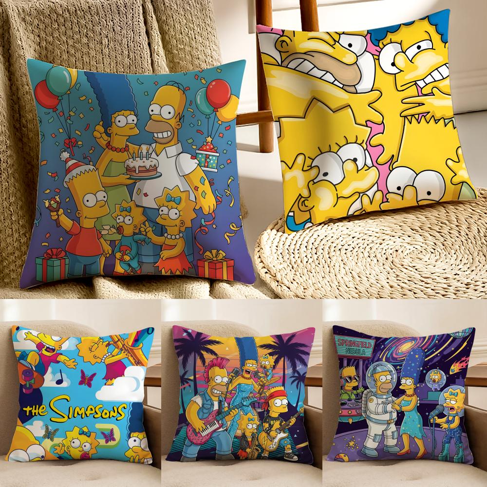 animation humorous TThe SSimpsons Cushion Cover Pillowcase Antidustmite living Room Sofa Decor Cushion Room