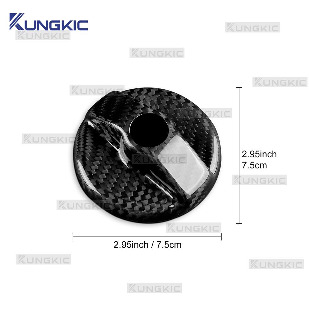 Real Dry Carbon Fiber Fuel Tank Cap Trim for Fiat 500 500C 2008-2024 Abarth 595 595C 695 695C 2012-2024