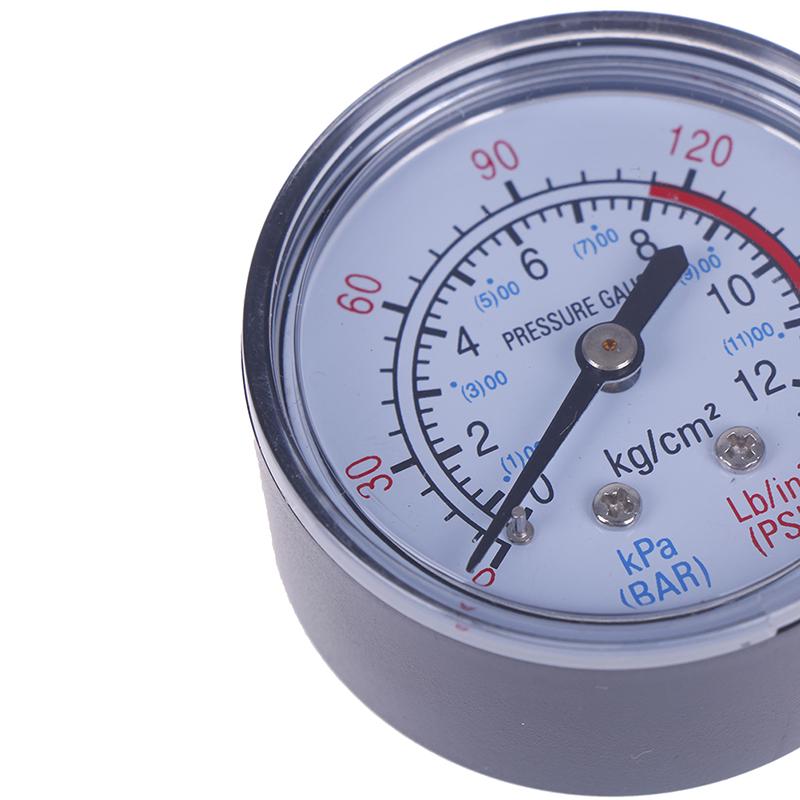 Bar Air Pressure Gauge 13Mm 1/4 Bsp Thread Double Scale For Air Compressor