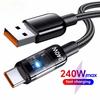 Кабель для быстрой зарядки USB C 240 Вт, нейлоновая оплетка, прозрачный кабель Type C для высокоскоростной зарядки для Samsung, Huawei, Mi, линия передачи данных