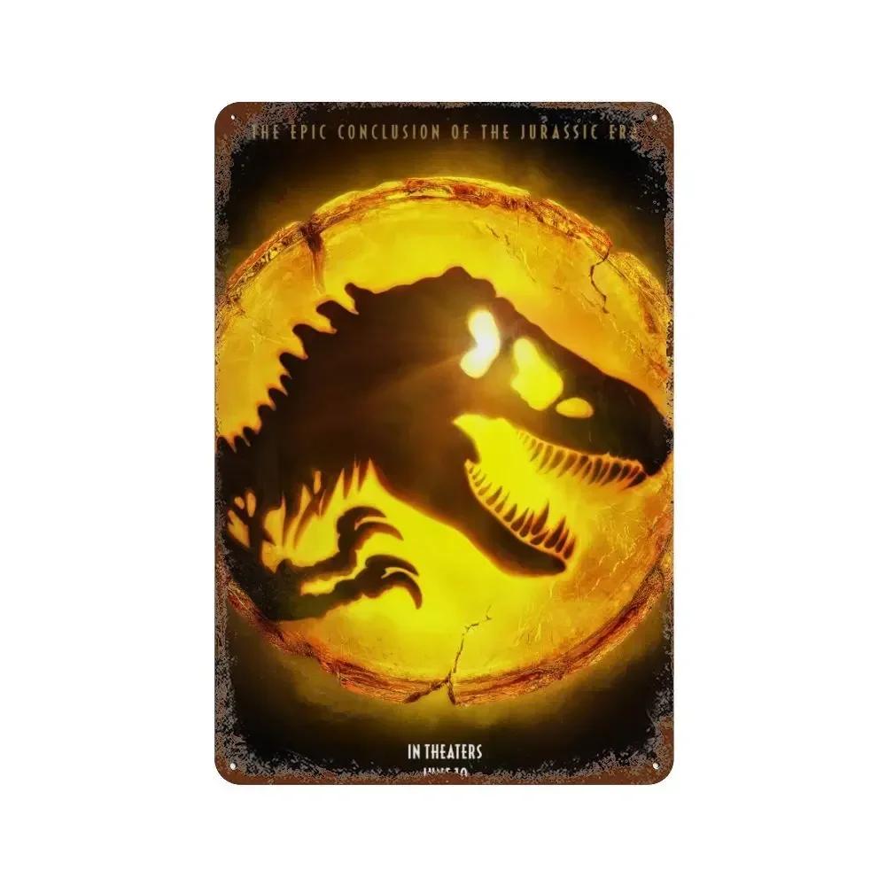 Jurassic Park Dinosaur Science Fiction Movie Sign Decor Metal Plate Poster Vintage Tin Sign Garage Man Cave Plaque Decoration