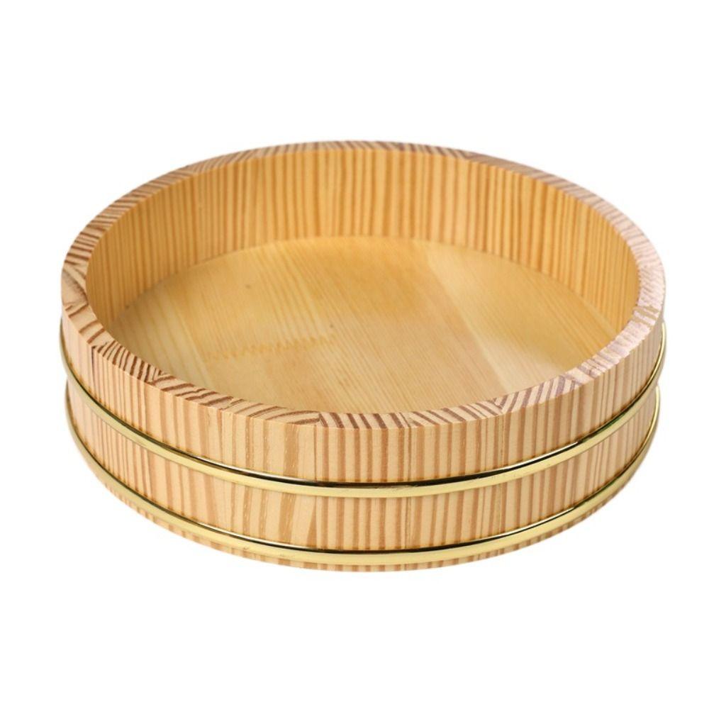Reusable Rice Sushi Bowl Bucket Tub Rustic Round Tray Japanese Steamer Barrel Food Serving
