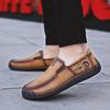 Мужские повседневные кожаные туфли из спилка больших размеров, мужские лоферы, удобная обувь для вождения, мокасины, мужская обувь на плоской подошве
