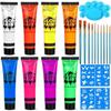 Blacklight Neon Face and Body Paint 0.34 Ounce Glow In the Dark Paint Fluorescent In the Dark Party Supplies 10ml ..., 0.84 Ounce