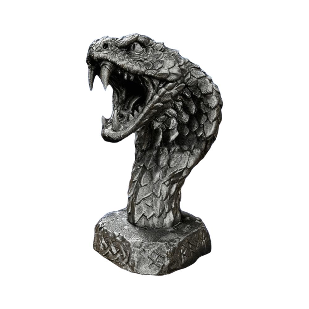 3D Printed Desktop Ornament Gothic Style Snake Figurine Cool Snake Head Statue Computer Desk