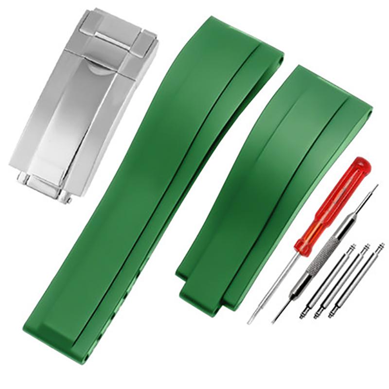 Резиновый ремешок для часов Seiko Tudor Citizen с пряжкой из нержавеющей стали, водонепроницаемый браслет для часов 20 мм 21 мм черный синий