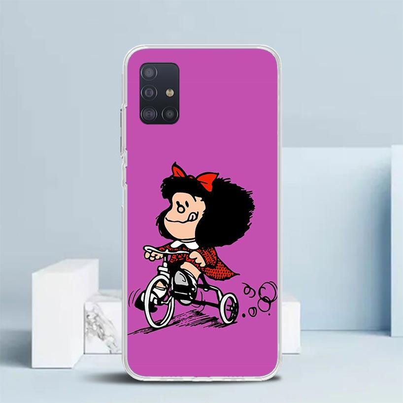 Cartoon Cute Mafalda Phone Case For Samsung Galaxy A52 A32 A22 A12 A51 A50S A30S A10S Note 20 Ultra 10 S10 Plus A31 A20 A71 A72