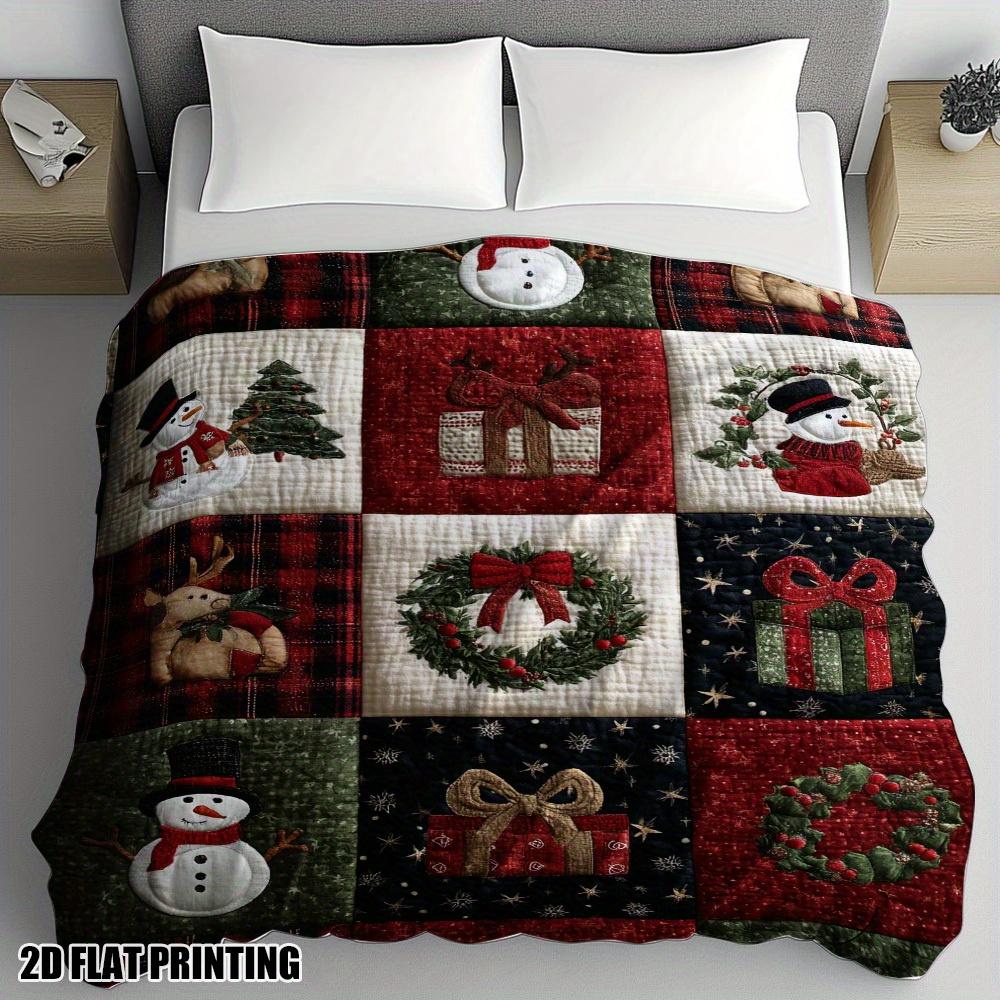 Extra Large Christmas Plaid Flannel Blanket Soft Bedspread/Throw Red Green White Black Navy For Bed Sofa Machine Washable