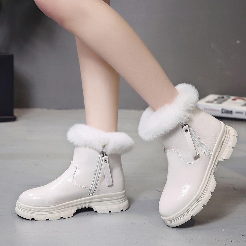 Модные женские зимние сапоги для снега 2024 года, новые модные стильные высокие туфли, повседневные женские водонепроницаемые теплые женские высококачественные черные erf65