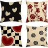 Декор для дома Узор 'Сердце и роза' Декоративные наволочки для диванных подушек Наволочка с узором Подходит для дивана, спальни, автомобиля