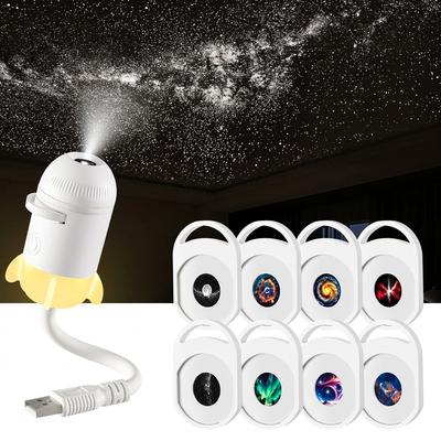 USB-проектор планет с регулируемым фокусом, сменные слайды, вращающийся на 161 градус проектор звездного неба