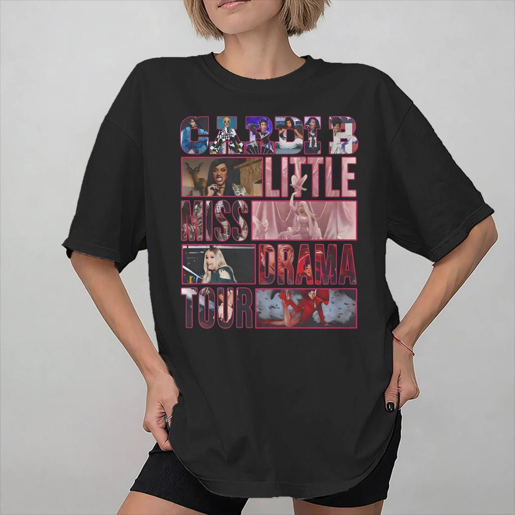 Unisex Women New Arrival Cardi B Tour Concerts Little Miss Drama 2026 Tour Tee T Shirt 100 Cotton Tshirts Clothing