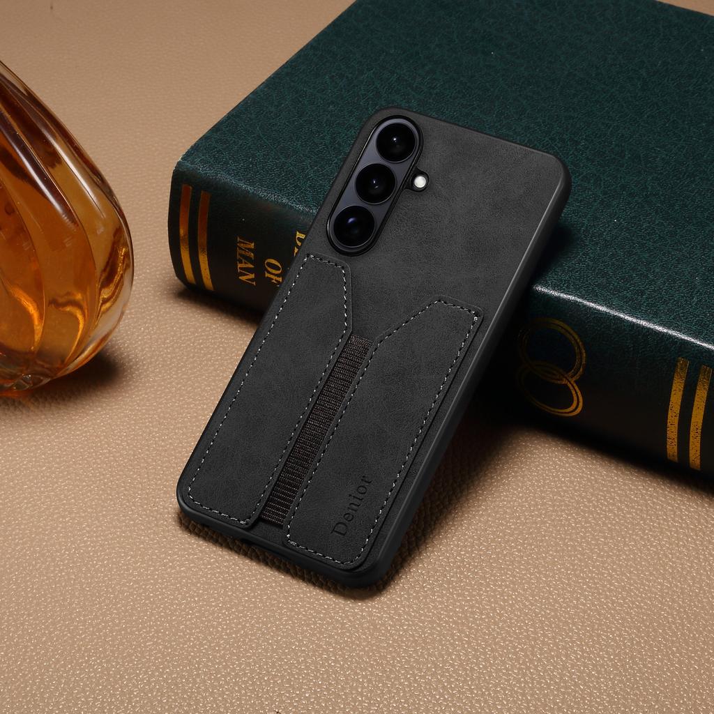 DENIOR For Samsung Galaxy S26/S26 Pro Case Elastic Card Holder PU Leather + TPU + PC Phone Cover