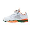 Детские кроссовки Air 5 Retro Low GS Hurricanes серо-футбольно-серые бриллиантово-оранжевые FQ1293-018