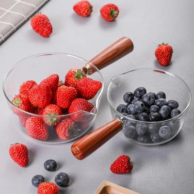 400/600 мл стеклянная деревянная ручка практичная симпатичная кастрюля для молока суповая кастрюля стеклянная кастрюля для приготовления пищи маленькая деревянная ручка кастрюля устойчивая одинарная ручка